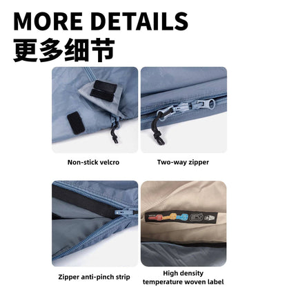 Mini Adult Sleeping Bag Travel Mountaineering Outdoor Camping Down Cotton Dirty Sleeping Bag Machine Washable Splicing
