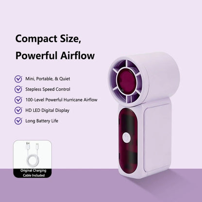 Lenovo Portable Mini Handheld Fan with LED Display Semiconductor Refrigeration High Wind Power Rechargeable Battery Outdoor Fan