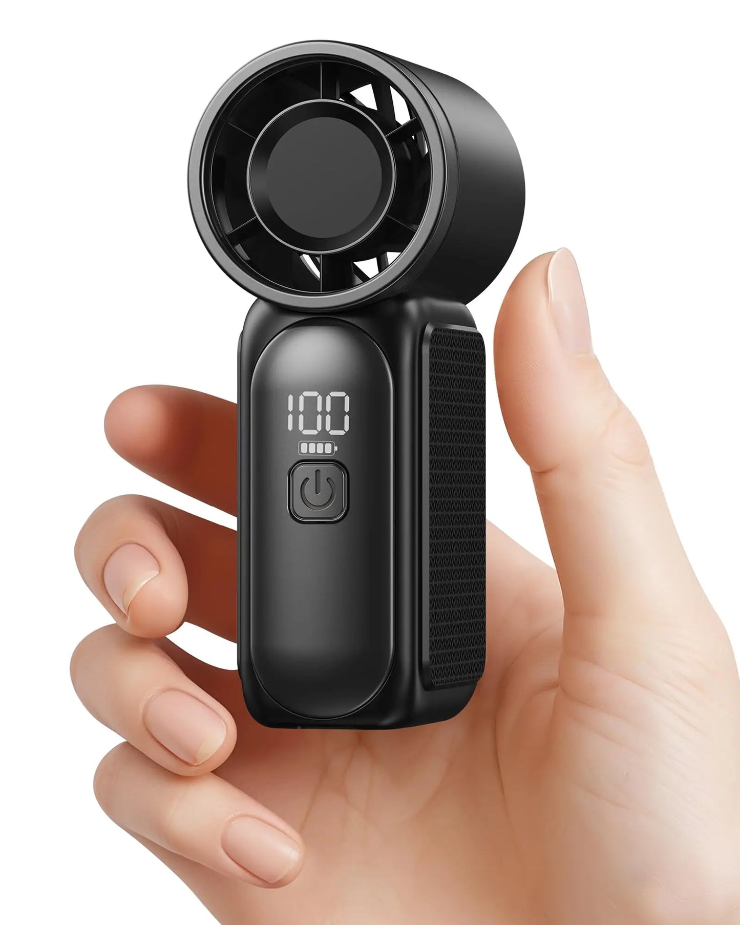 Portable Handheld Mini Fan, 6 Speeds 16900 RPM High Velocity Personal Fan with LED Display, USB Rechargeable,