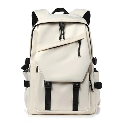 Simple solid color backpack,  travel backpack, plenty of storage space, very suitable for commuting, school, work and going out.