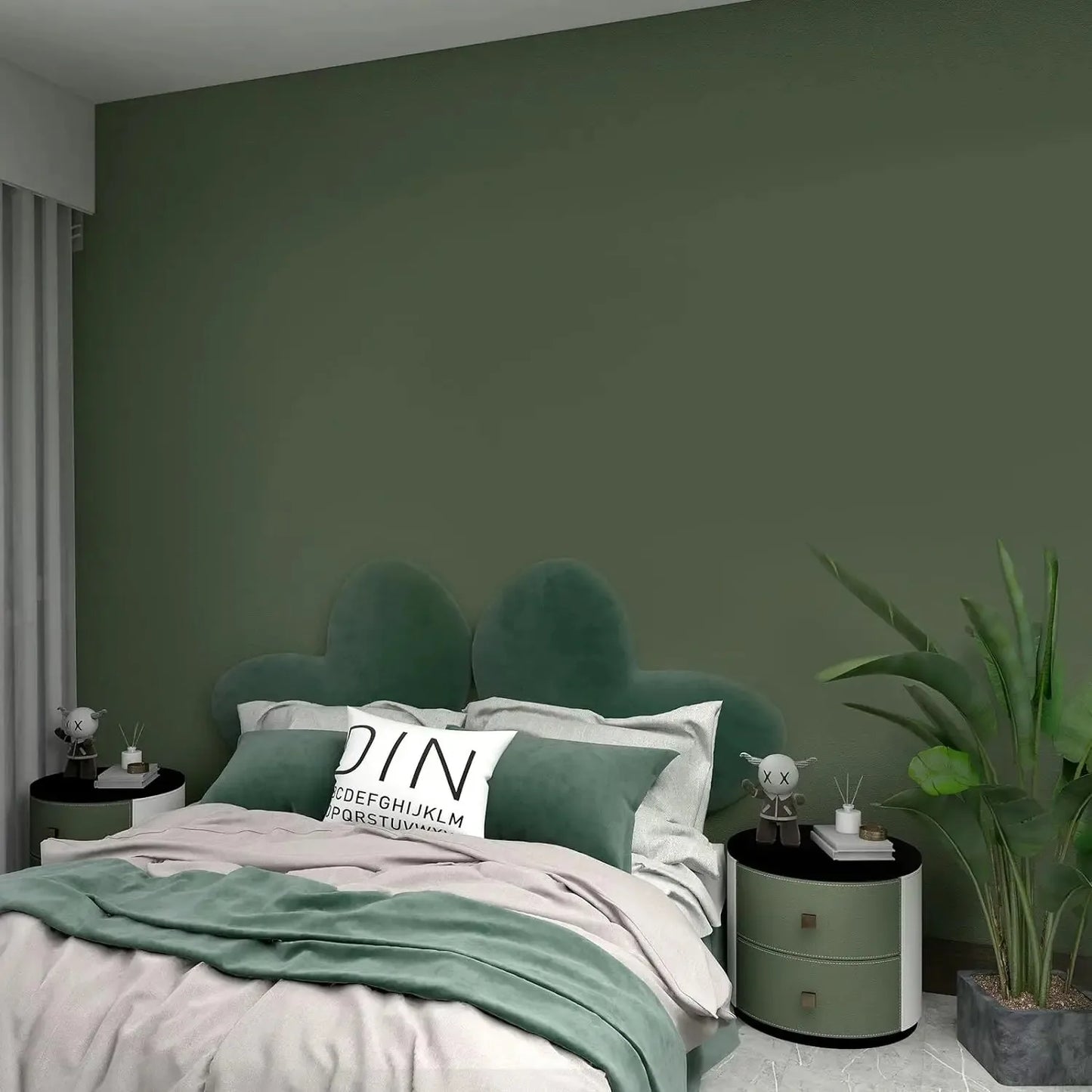 1/2/3/5/6M Self-adhesive Film Green Matt Thickened Sticker Furniture Kitchen for Cupboards Tables Wall DIY Renovation Wallpapers