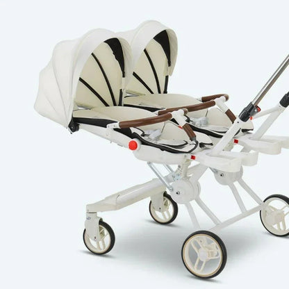 Twin strollers for two children Two seats Lightweight folding stroller Multifunctional stroller can sit and lie down