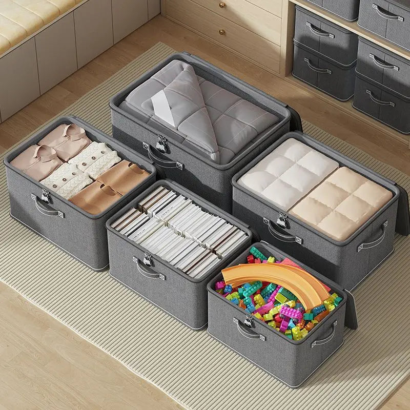 Stackable Waterproof Storage Boxes-Multi-Purpose Organizers forCloset,Bedroom,KitchenOffice,Ideal for Toys,Books,Clothes Storage