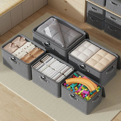 Stackable Waterproof Storage Boxes-Multi-Purpose Organizers forCloset,Bedroom,KitchenOffice,Ideal for Toys,Books,Clothes Storage