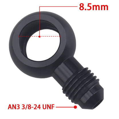 Black Aluminum Banjo Adapter Fitting 10AN Male Flare AN3 AN4 AN6 AN8 AN10 to 12mm 14mm 16mm Banjo Hole for Fuel & Brake Systems