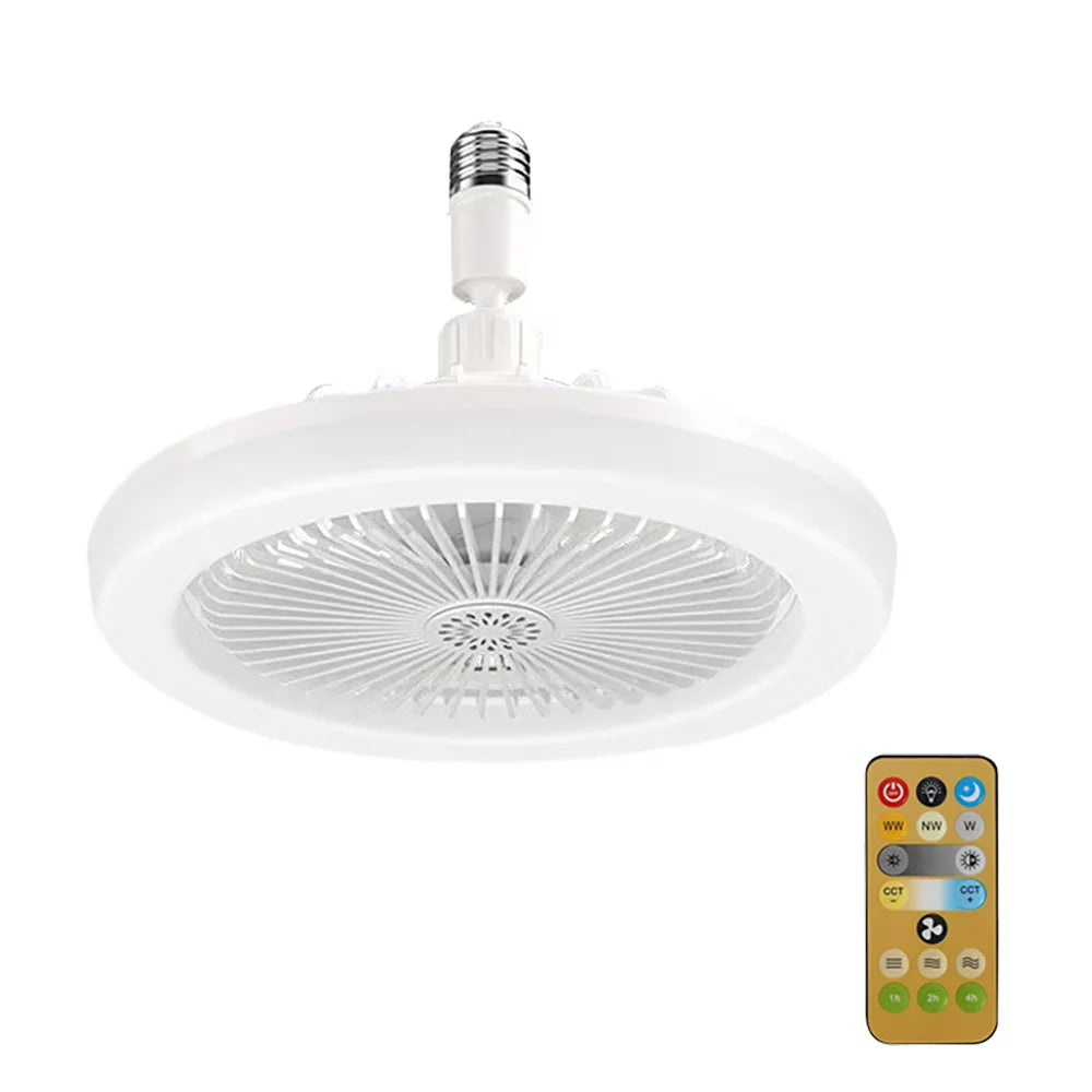Rotatable 3in1 Ceiling Fan with Remote Control Lighting Lamp E27 Converter Base Lighting Base Bedroom Living Room Miflame