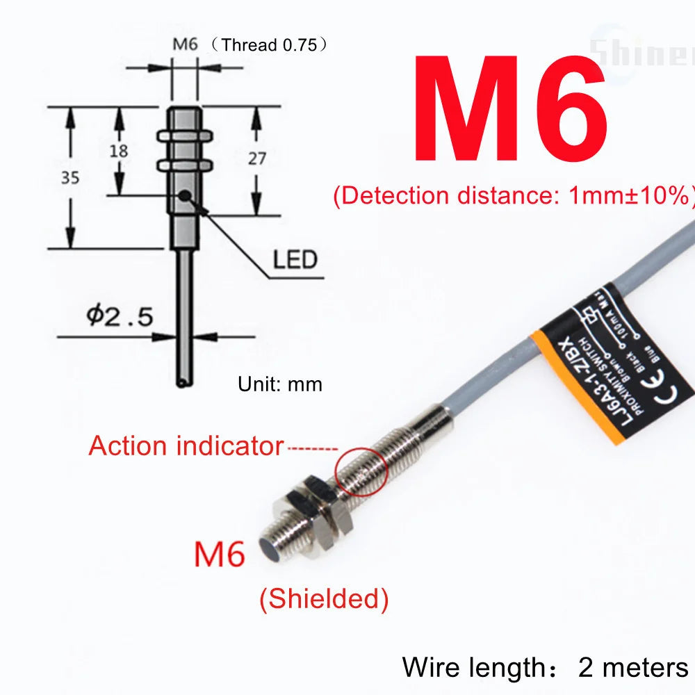 Approach Sensor 4mm 6mm M5 M10 14 M16 M20 22 Black Proximity Switch Inductive Proximity Sensor Detection Switch NPN PNP DC AC