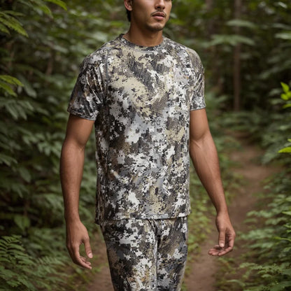 Summer Men's quick-drying printed camo hunting short sleeve T-shirt hunting wear