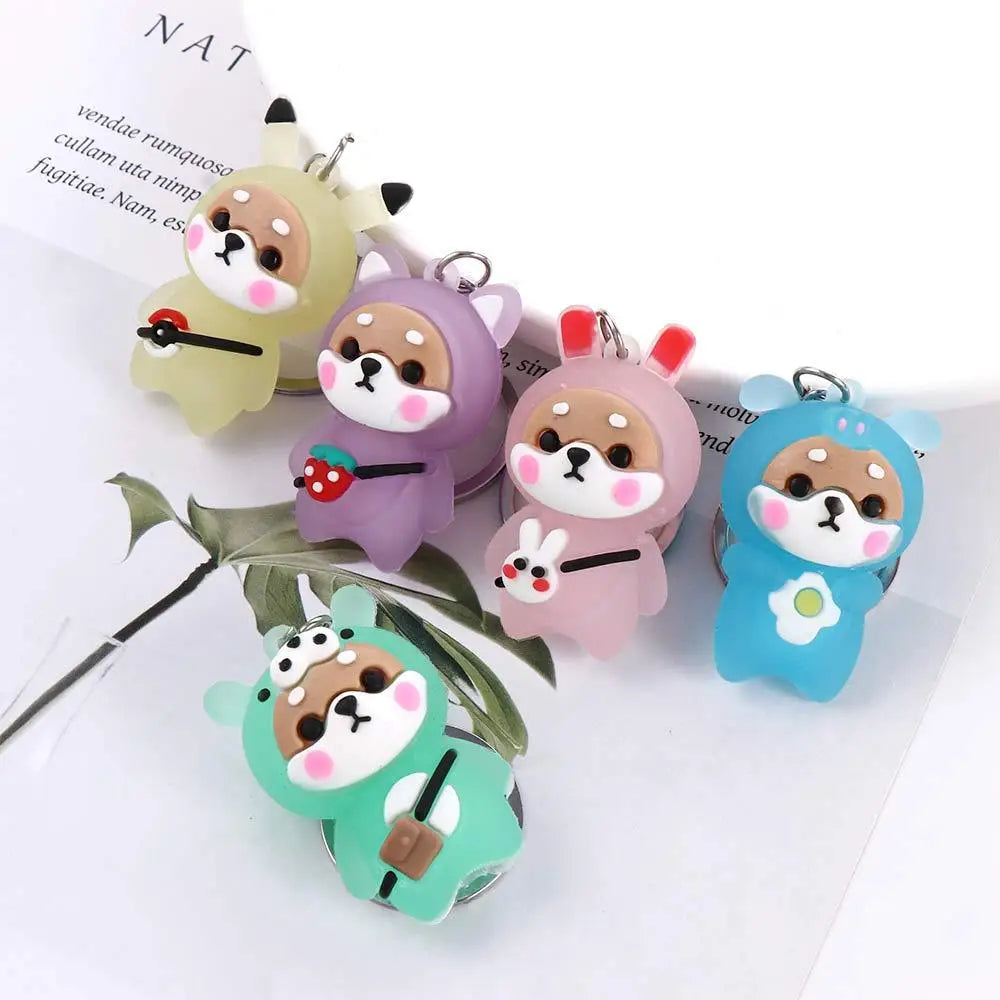 Cartoon Boy Girl Bear Pendant Bag Key Chain Shoulder Bag Doll Pendant Key Rings Keychain Flashing Light Keychain