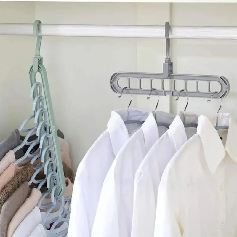9-Hole Clothes Hanger Organizer Multi-Function Folding Space Saving Magic Hangers Scarf And Clothes Storage Rack for Home