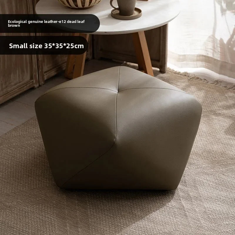 Solid wood octagonal stool for home use, shoe changing sofa, footrest, low stool, makeup seat, pedestal