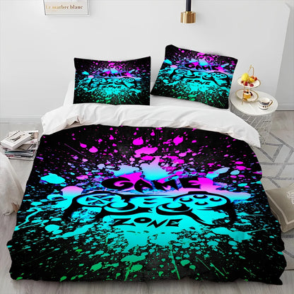 Cartoon Gamer Game Controller Comforter Bedding Set,Duvet Cover Bed Set Quilt Cover Pillowcase,King Queen Size Bedding Set Child