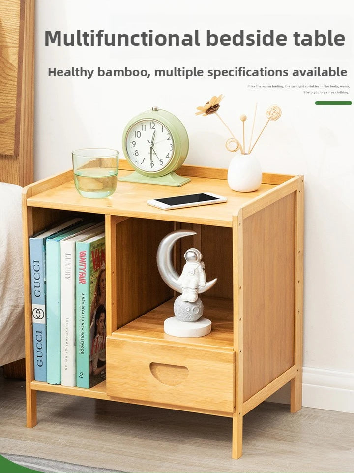 Simple solid wood bedside table, multi-layer drawer small cabinet, light luxury storage cabinet, simple bedside storage cabinet