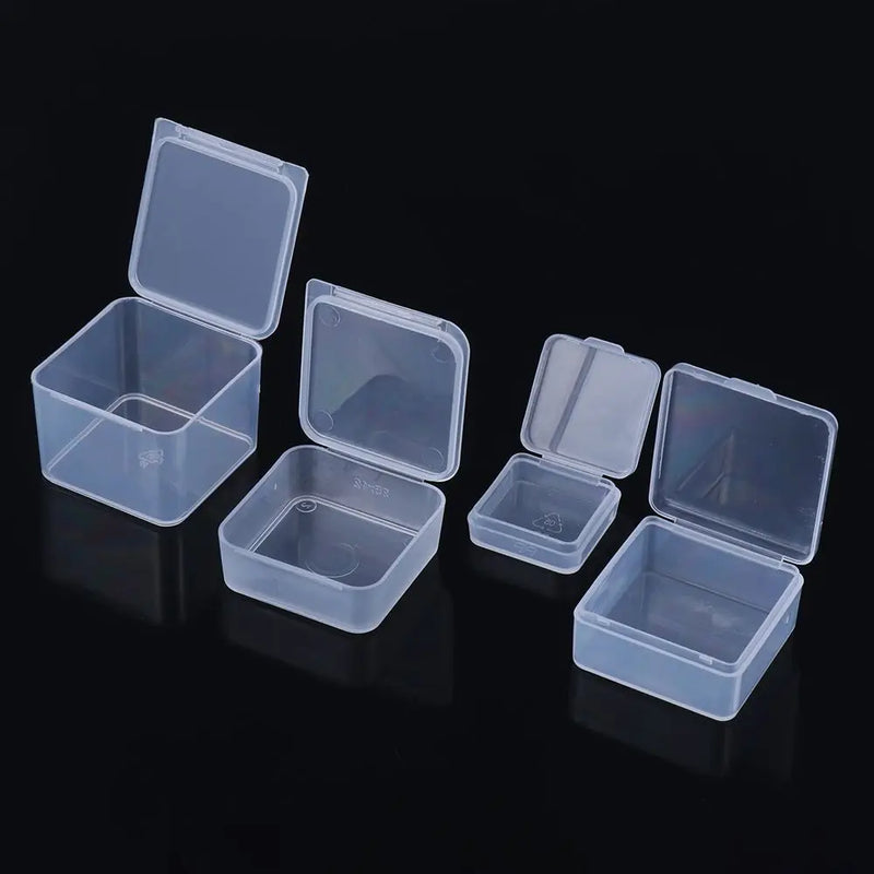 1Pcs Plastic Transparent Storage Box Small Items Sundries Jewelry Organizer Case Beads Container Pill Chip Box Tools Accessories