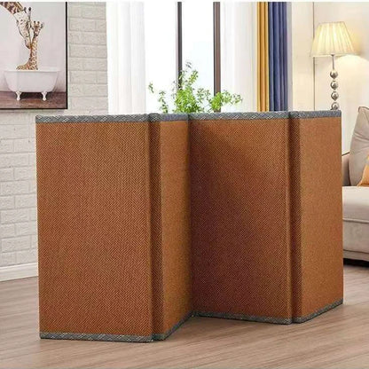 Japanese Folding Tatami Mattress Floor Mat with Artificial Rattan Surface & Coconut Fiber Core Futon Yoga Meditation Mat