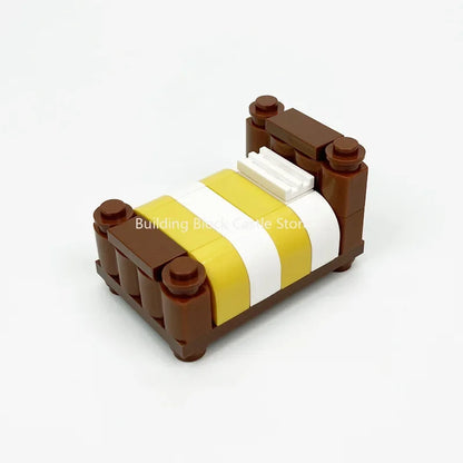 MOC Modern Home Sofa, TV Cabinet, Furniture, Refrigerator Small Particle Building Block Scene Construction Toy Model