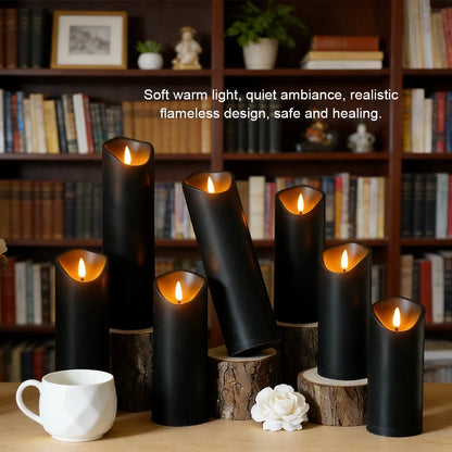 5 Flameless LED Electronic Candles Wobbling Realistic Flame Timer Dimmable Halloween Prayer Altar Table Dining Home Decor Candle