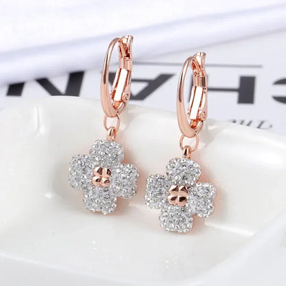2026 New Trend Fine Jewelry Set Original Charm Luxury Lucky Grass Crystal Fashion Necklace Ring Earrings Romantic Gift for Women