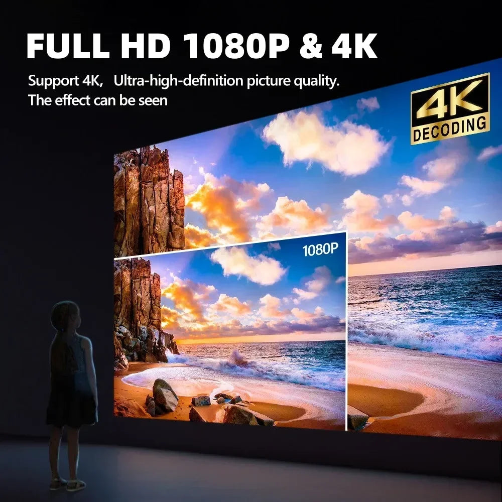 Android Smart TV 4K Projector Auto Focus Daylight Projector for Movies Home Theater WIFI 6 3800 ANSI Beam Projector With Karaoke