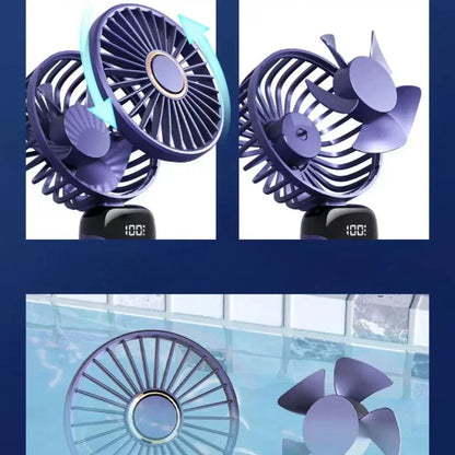 Portable Handheld Personal Rechargeable Fan LED Digital Display 90°Adjustable  Rechargeable Fan , 5 Speed Wind Mini Aromatherapy