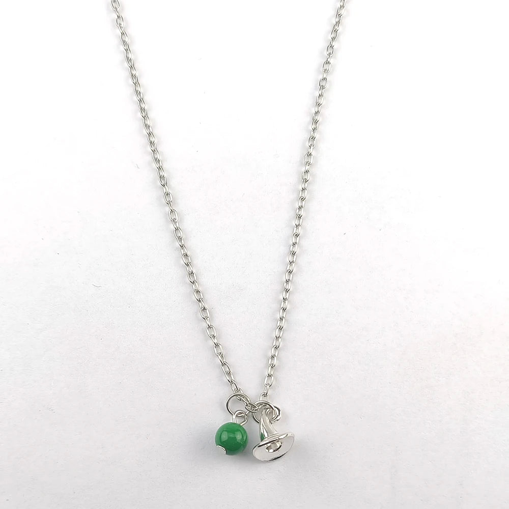 Wicked Necklace Glinda Rose Quartz Wand Necklace Elphaba Aventurine Hat Necklace Natural Gemstone Crystal Charm Necklace