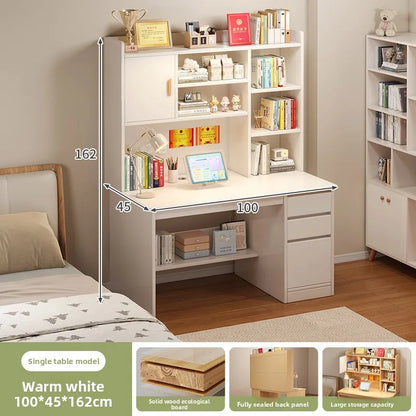 Desk Home Modern Simple Bookshelf Integrated Student Bedroom Learning To Write With Drawing Desk Office Computer Desk
