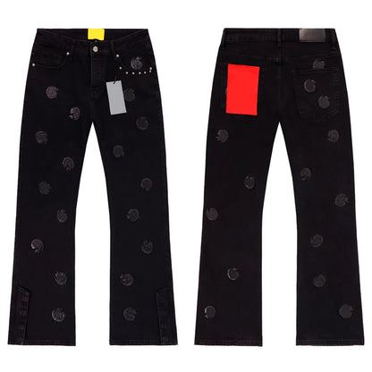 Y2k Baggy Denim Embroidered Jeans Hiphop Rock Revivals Jeans Street Style Sand Wash Distressed Streetwear Clothing Jeans for Men