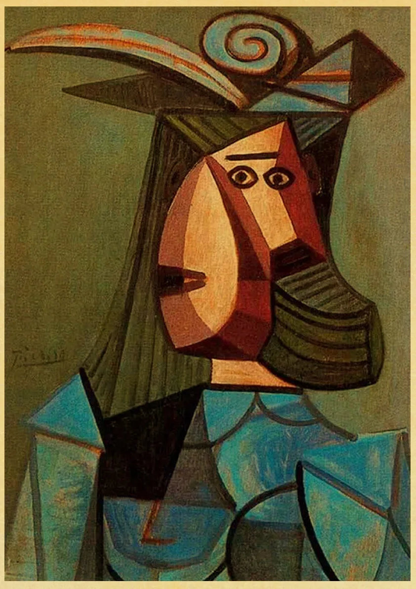 Abstract Painting Pablo Picasso Exhibition Kraft Paper Poster Art Prints Museum Modern Gallery Wall Picture Home Room Decor Gift