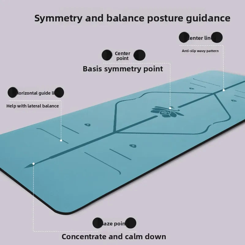 PU Rubber Non Slip Wide Thick Yoga Mat Quiet Dance Mat Home Use Beginner Fitness Yoga Mat Exercise Mat Gymnastics Mat