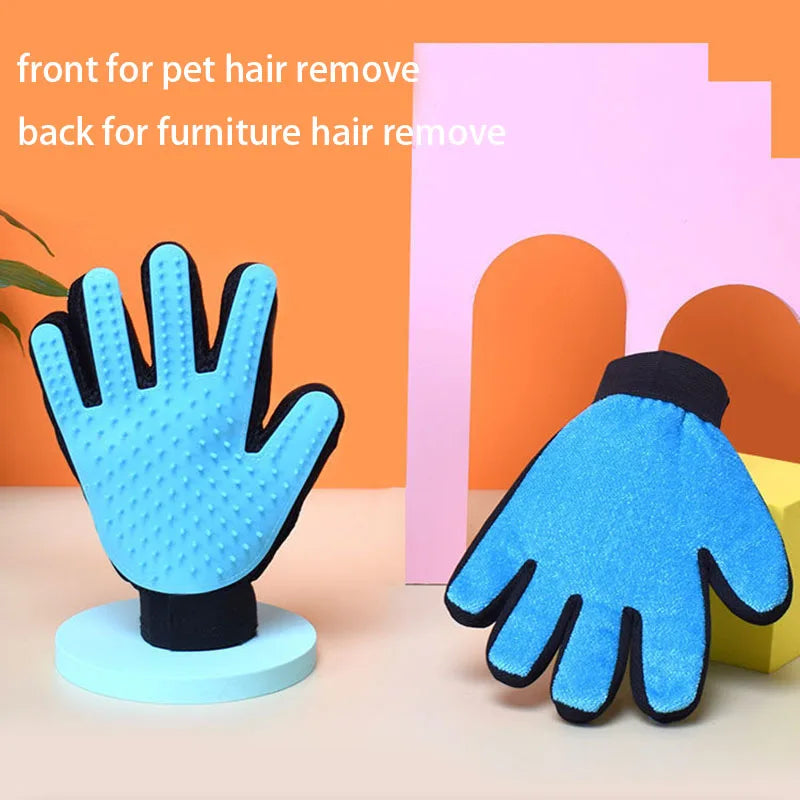Pet Grooming Gloves for Cats Silicone Rubber Hair Cleaning Tool Pet Bath Remover Massage Brush - Pet Hair Removal