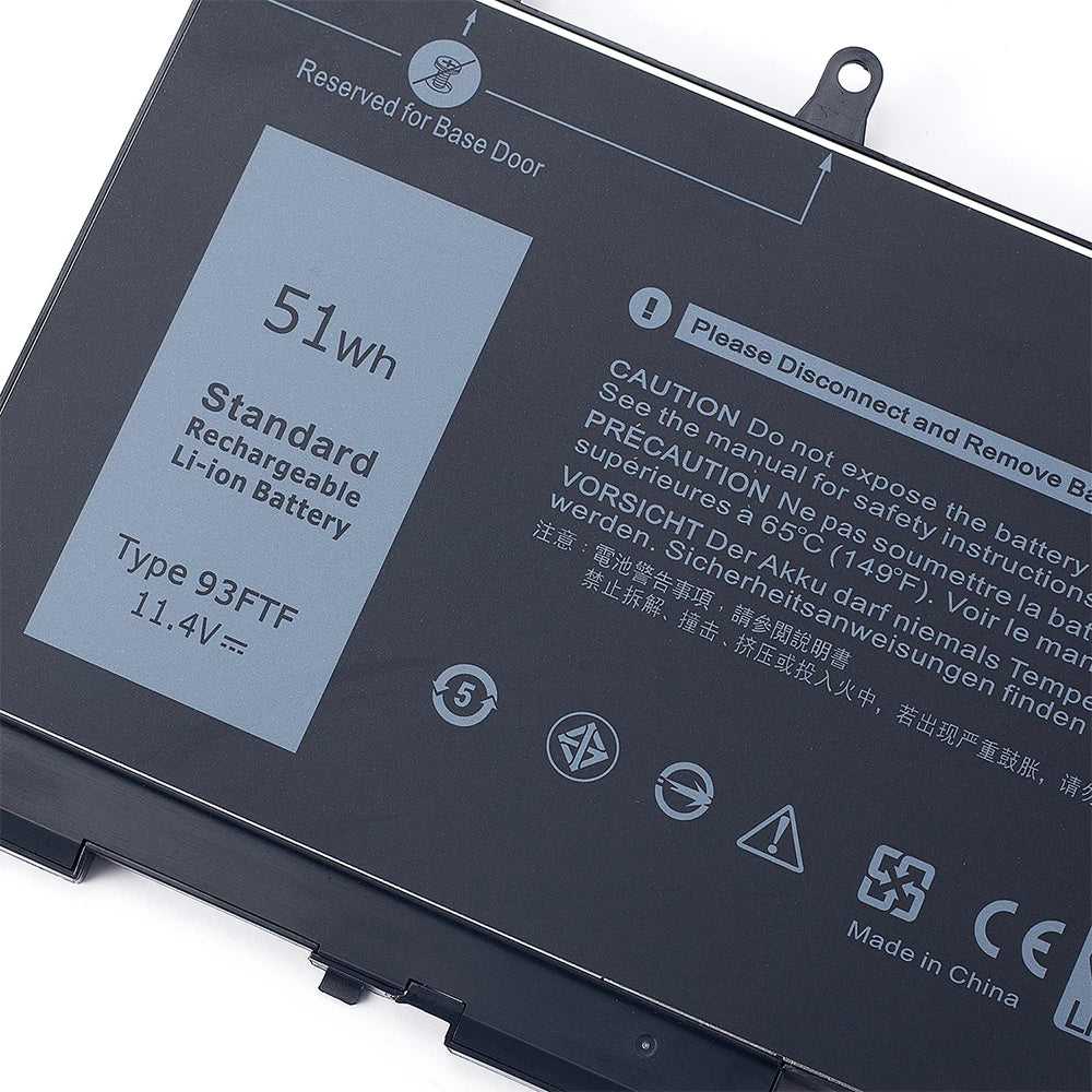 SUOZHAN 51Wh 93FTF Battery for Dell Latitude 5580 5480 5280 5590 5490 5491 5290 5288 5488 5495 5591 E5580 E5480 E5280 E5590