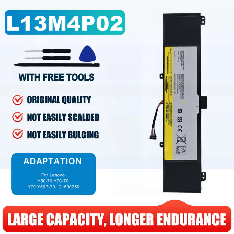 L13M4P02 L13N4P01 Laptop Battery For Lenovo Erazer Y50-70 Y70-70 Y70 Y50P-70 Y50P Y40 121500250 Tablet PC Replacement Batteries