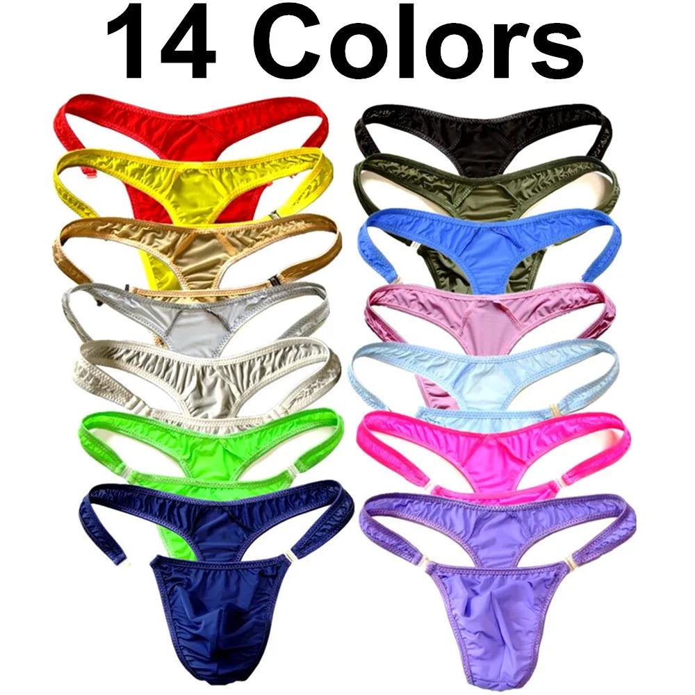 5Pcs/Set Men Sexy G-string Transparent Buckle Low Waist Thong Nylon High Quality Underwear U Pouch Cozy Underpants Fast Shipping