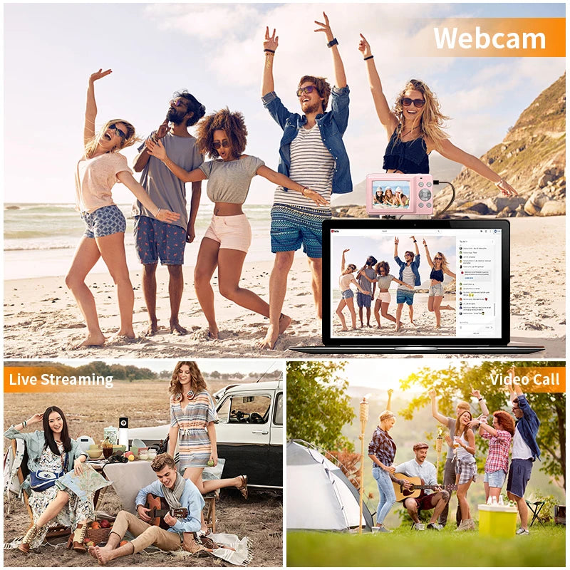 Digital Camera FHD 1080P 44MP High Quality Images & Videos Vlogging HD Compact Cameras For Family Picnic Gifts