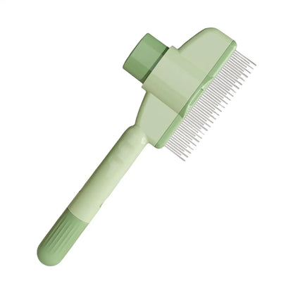 Dog Grooming Comb Dog Grooming Shedding Brush Pet Flea Comb with Release Button for Short And Long Hair Cats Kittens Puppies