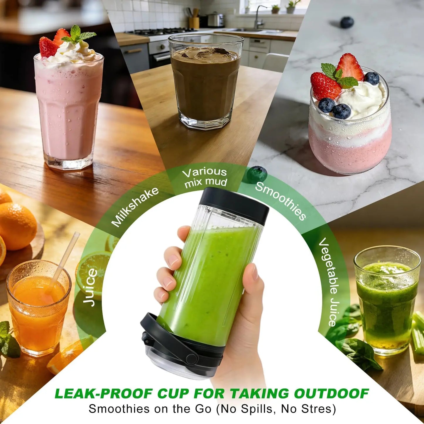 Blender Cup for Ninja Blast Portable Blender 18oz BC100 and BC151 Series Replacement Parts