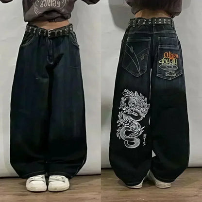 American Fashion Trend Joker Best Sell Special Spot Jeans Women Street Y2K New Punk Oversized Wide-leg Pants Unisex Casual Jeans
