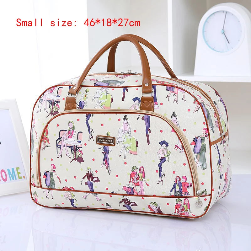2022 Fashion Cartoon Print Travel Bags for Women Large Travel Handbag Men Weekend Multifunctional Duffle Bag Shoulder Travel Bag