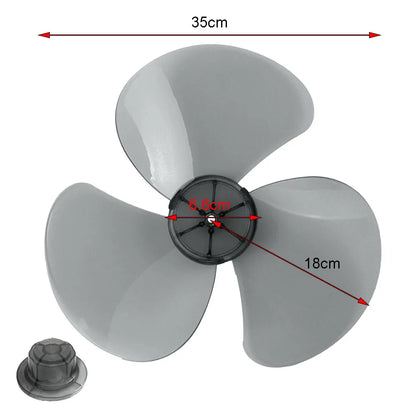 14Inch 3 Leaves Plastic Fan Blade Electric Fan Accessories Household Standing Pedestal Fan Blade Table Fanner With Nut Cover