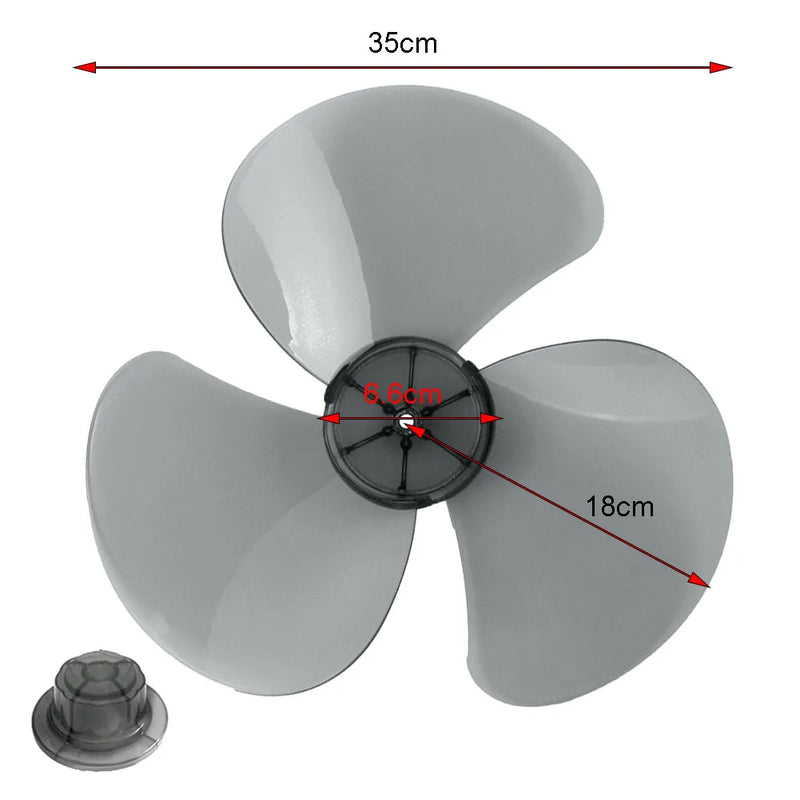 14Inch 3 Leaves Plastic Fan Blade Electric Fan Accessories Household Standing Pedestal Fan Blade Table Fanner With Nut Cover