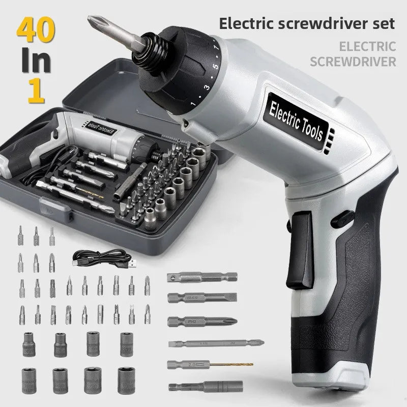 41pcs Multi-function Electric Screwdriver Adjustable Gear and Rotatable Disassembly and Screwdriver
