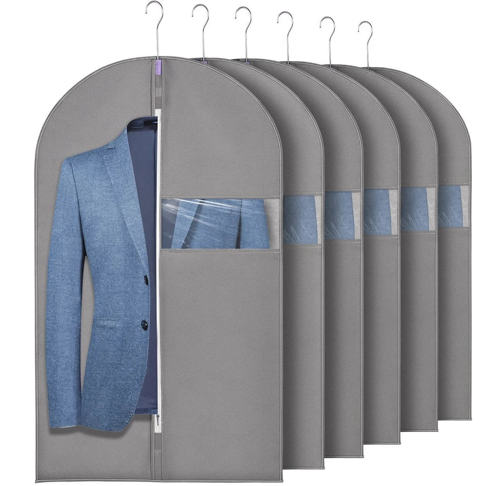 24"X40"Garment Bags for Hanging Clothes Suit Cover Bags for Closet Storage with Clear Window Fabric Protector Bag with Zipper
