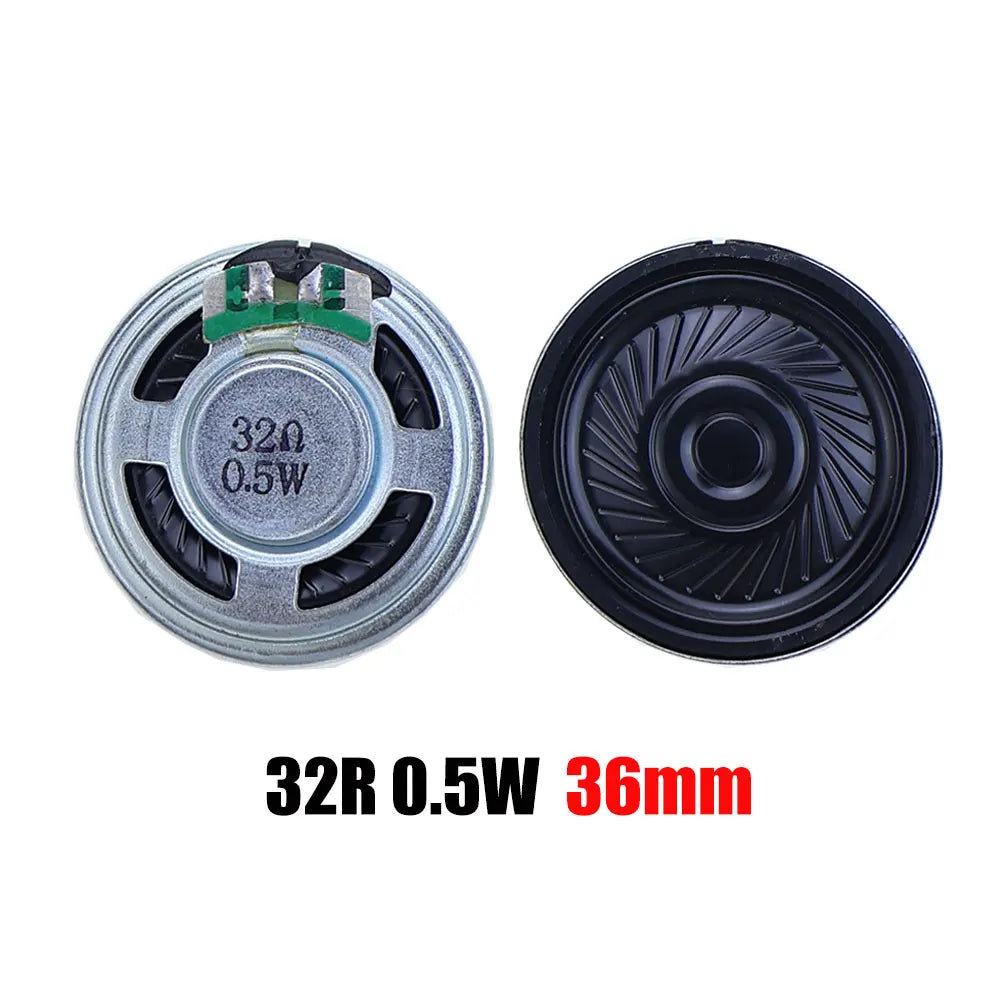 2PCS 8R 32R 0.5W 1W 2W Mini Speaker 8 Ohm 32 Ohm Loud Speaker Diameter 20mm 23mm 26mm 28mm 30mm 32mm 36mm 40mm 45mm Loudspeaker