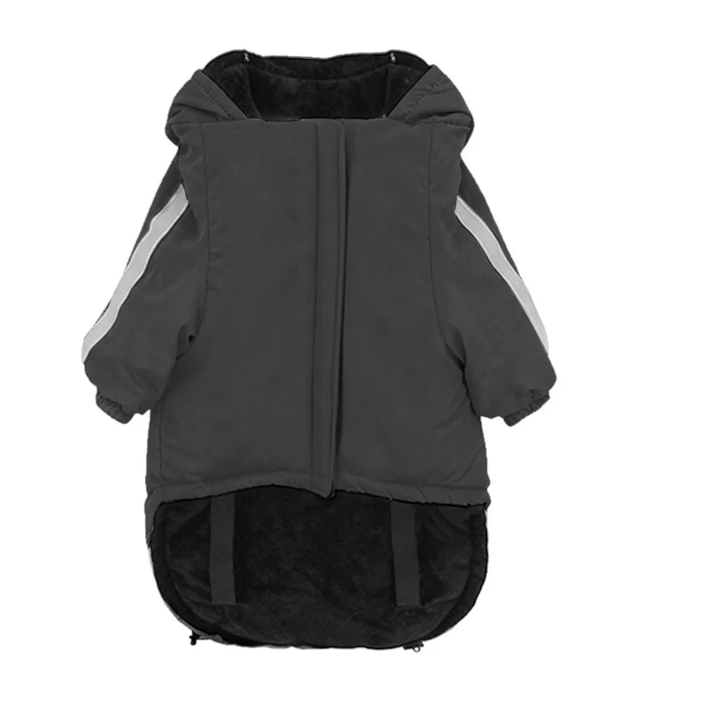 Pet Costume Windproof Fleece Dog Clothes Waterproof Comfortable Dog Hooded Coat Warm Reflective Winter Pet Apparel Outdoor