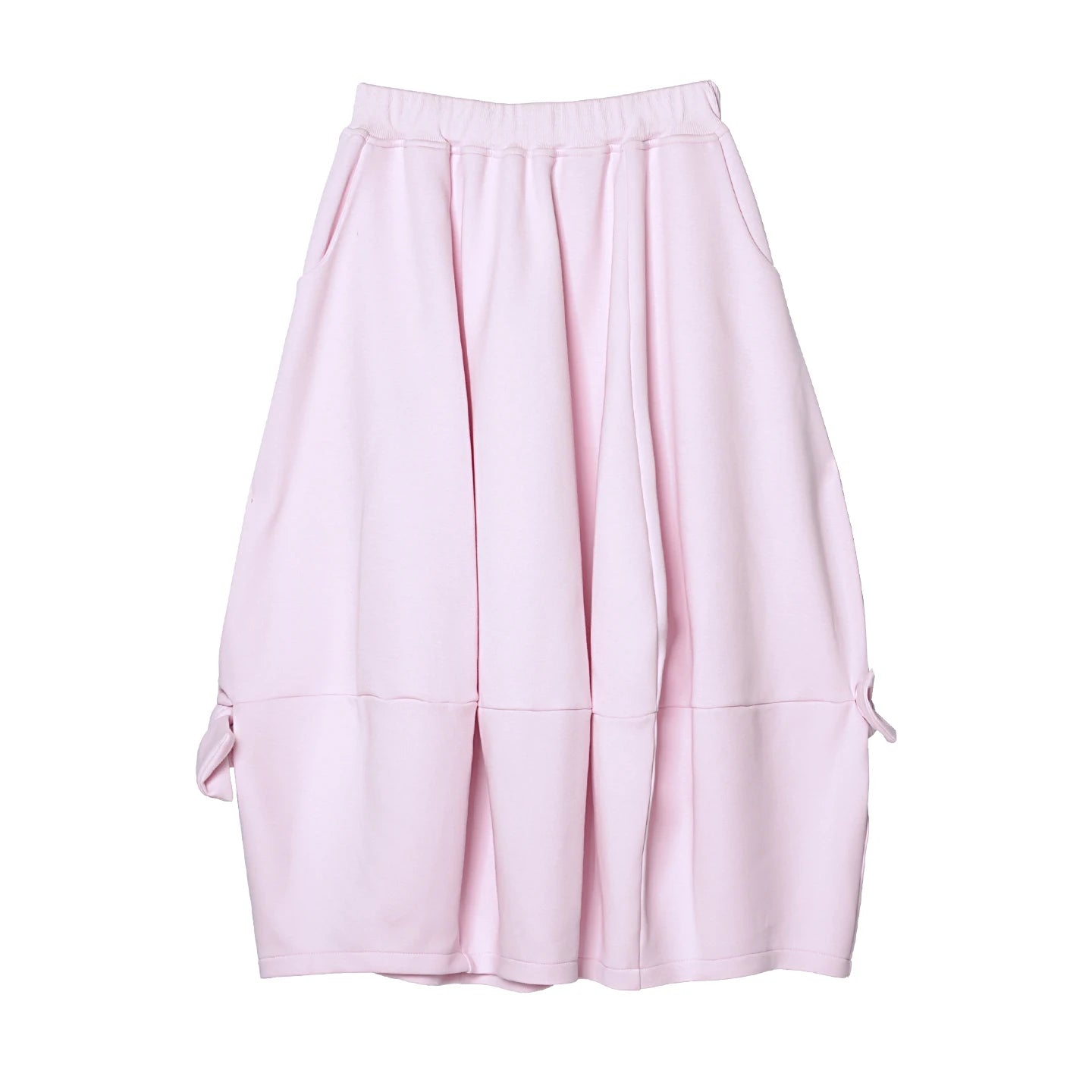 imakokoni 2025 Autumn Japanese-Style Artistic Sakura Pink Elastic-Waist Bowknot Lantern Skirt 255247