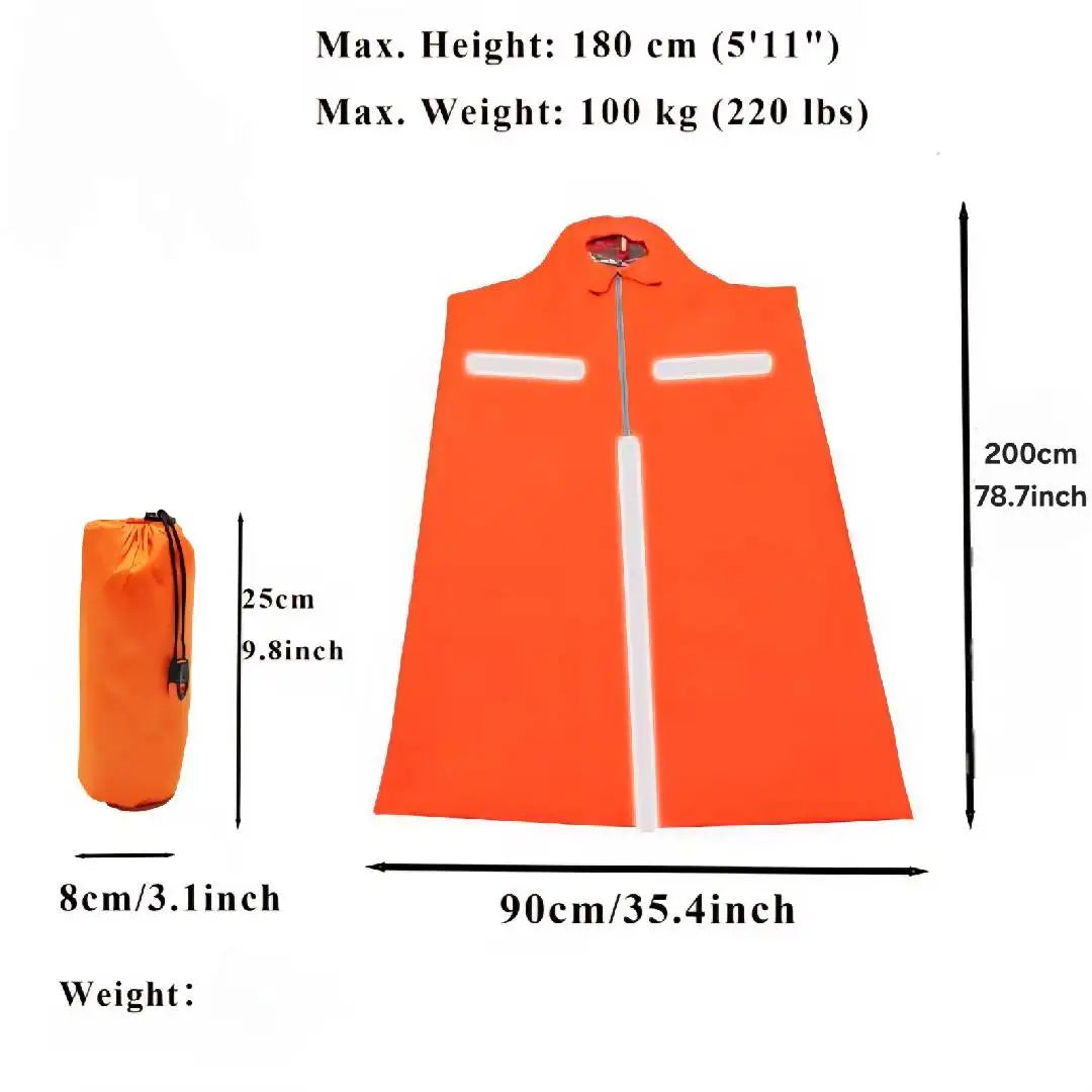 Outdoor emergency sleeping bag bundle pocket with reflective strip, ship rescue, anti overheating, camping and warmth equipment