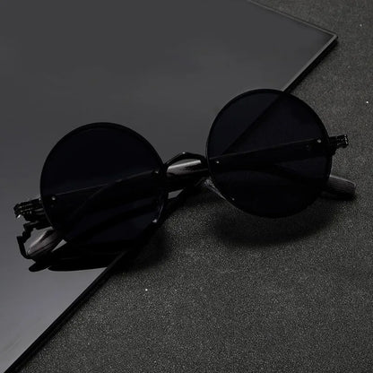 1pcs Round Full-frame UV Sunglasses, Ideal for Outdoor and Daily Use. Comes with Cleaning Cloth and Non-slip Nose Pads.