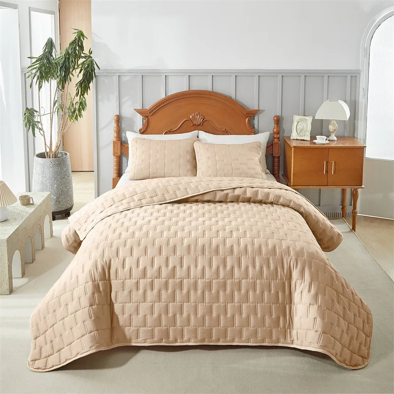 Quilt Bedding Sets, Lightweight Soft Bedspread Coverlet with Pillow Cases, Quilted Blanket Thin Comforter Bed Cover, All Season