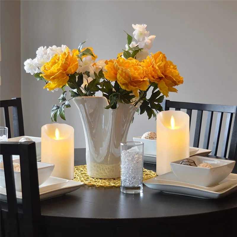 LED Candles, Flickering Flameless Candles, Rechargeable Candle, Real Wax Candles with Remote Control,10cm A