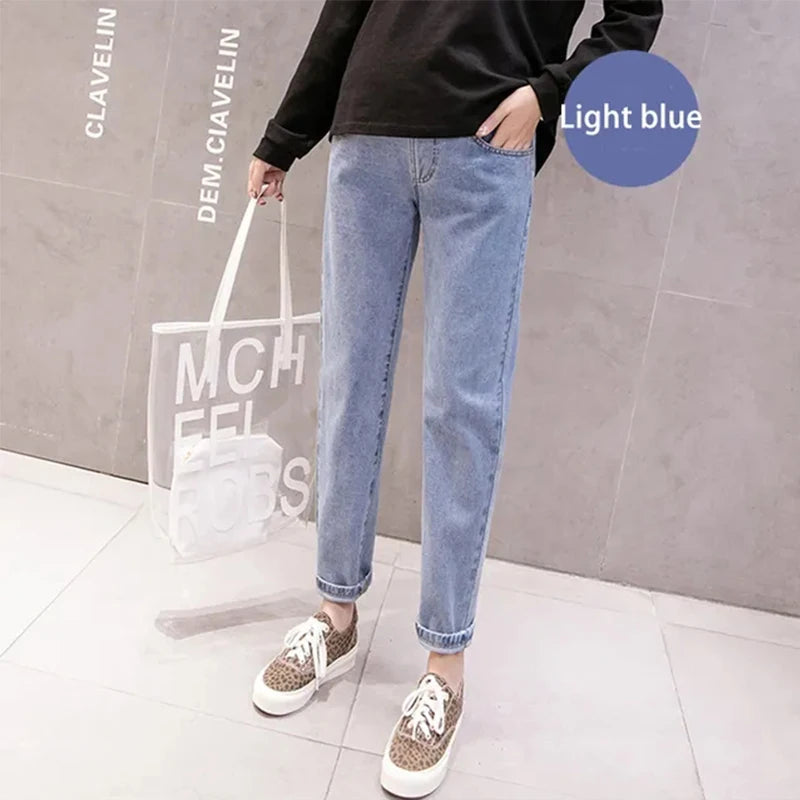 Pregnancy Abdominal Pants Jeans Maternity Pants For Pregnant Women Clothes High Waist Trousers Loose Denim Stretch Flared Jeans